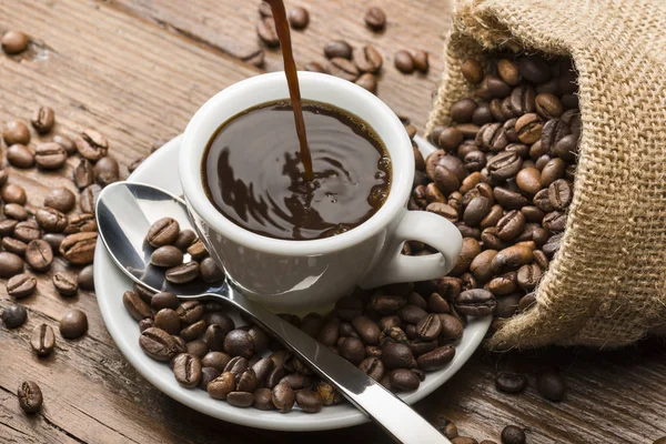 Kaffe med kaffe – stockfoto