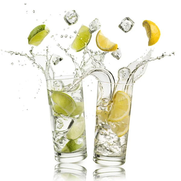 Лайм і лимон безалкогольний напій — стокове фото