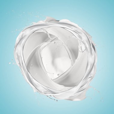 Mavi arkaplanda süt dalgası halka şekli