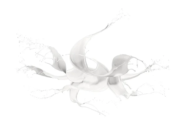Хвиля Молока Розбризкуванням Ізольована Білому — стокове фото