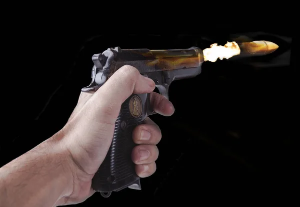 Flying Bullet on Fire — Stock Photo, Image