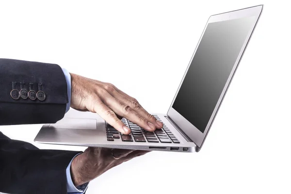 Laptop In Hands — Stock Photo, Image