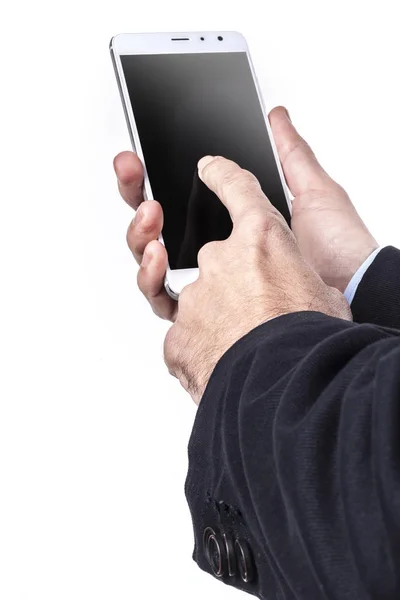 Smartphone i händerna — Stockfoto