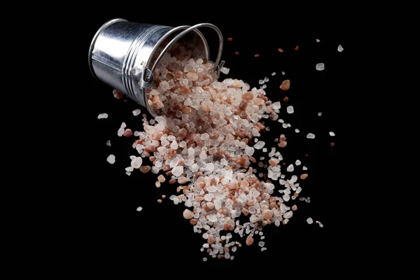 Silbereimer und Salz — Stockfoto