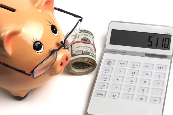 Piggy Accounting en Roll — Stockfoto