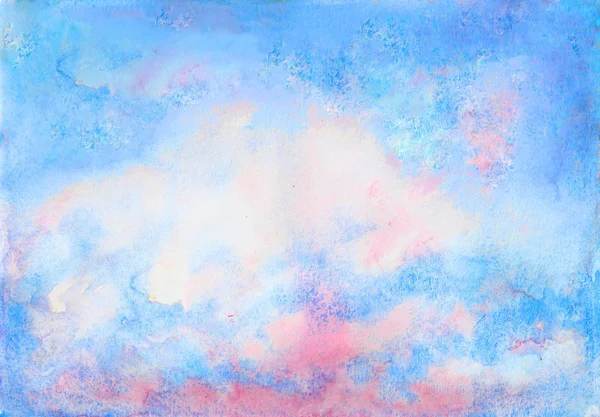 Acuarela pintada azul cielo rosa — Foto de Stock