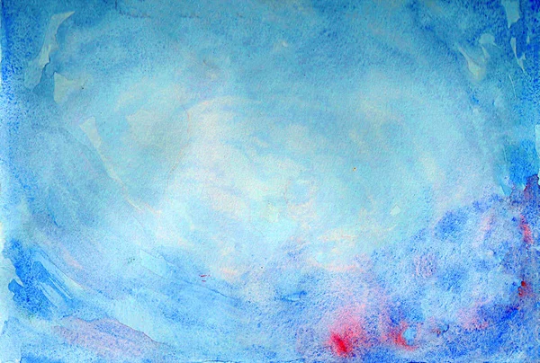 Watercolor texture Blue Pink water sky — Stock Photo, Image