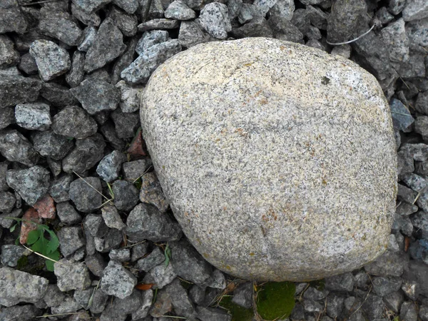 Une grande pierre parmi les plus petites. Contexte du texte. Succès. Fierté. En suspens — Photo