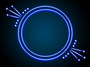 Neon mavi artalanla yuvarlak çerçeve