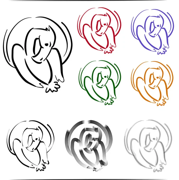 Set of doodles icons of Pelican — Stock Photo, Image