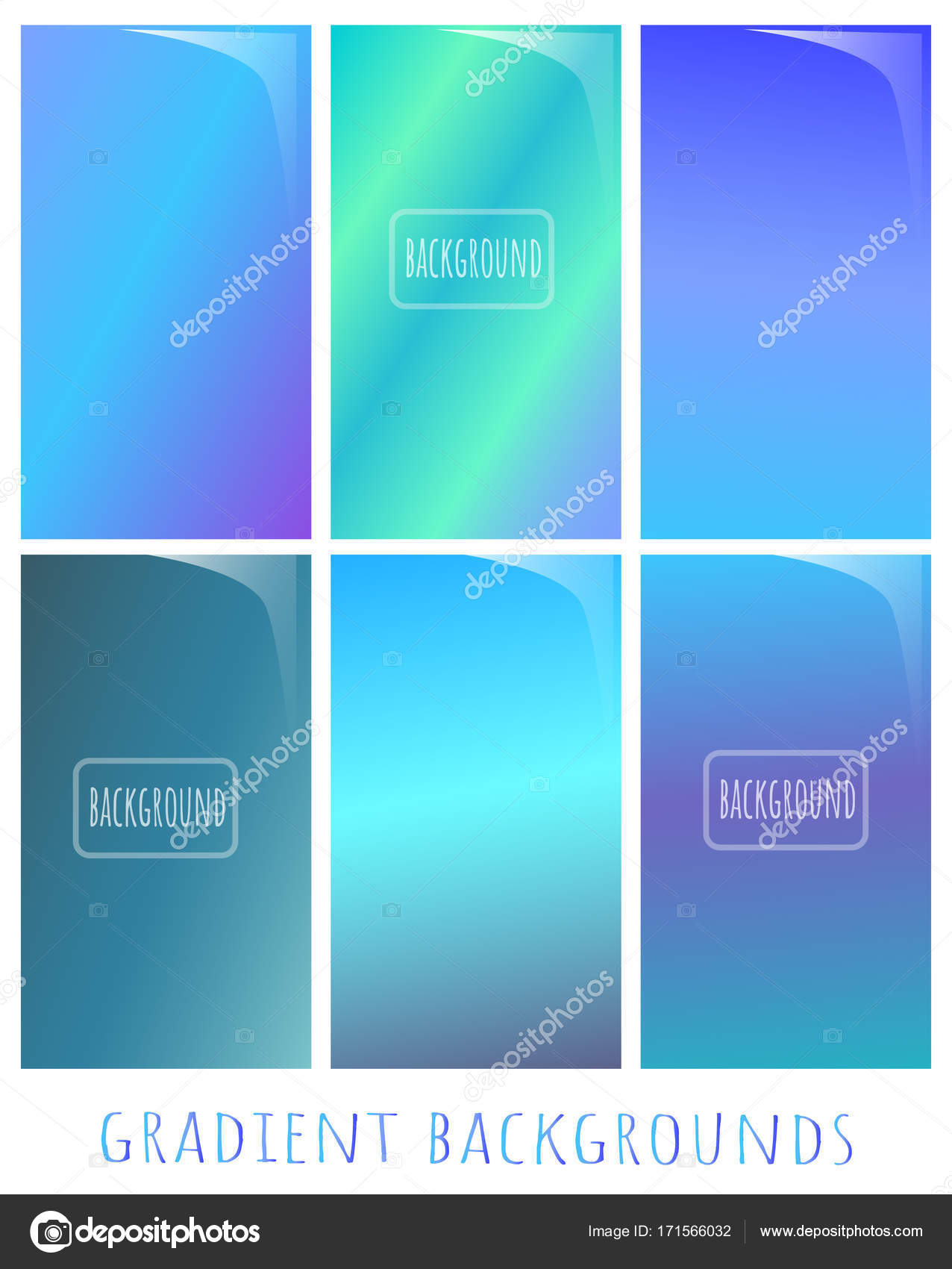 set of gradient vector backgrounds cold nuance winter colors