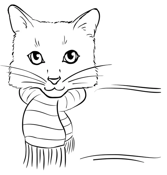 Moldura de decoração - espaço de texto Cabeça de um gato e lenço — Fotografia de Stock