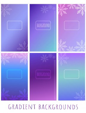 Web sitesi, tanıtım, cep için degrade vektör arka - kış kar tanesi ve dikey çizgiler ile - dizi