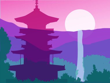 Japonya - arka plan renk ve trancperance - paralaks manzara 
