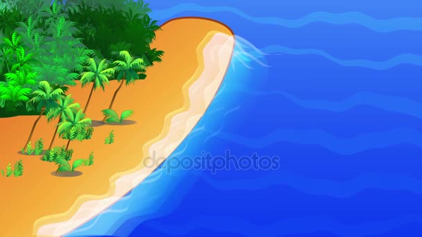 Island Palm Trees Sea — Stock Video