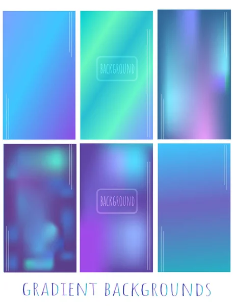 Conjunto de azul, púrpura, ultra violeta Gradiente vector fondos con líneas verticales, elemento de medio tono - para sitio web, presentación, aplicación móvil — Archivo Imágenes Vectoriales
