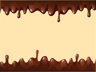 Karikatür vektör çerçeve damlayan sıvı çikolata sır