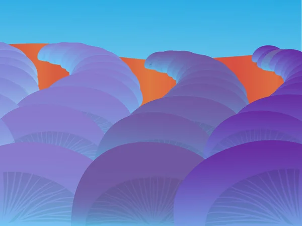 Abstracto slilaize vector paisaje - campo de lavanda — Vector de stock