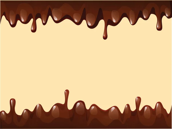 Dibujos animados vector marco goteo esmalte de chocolate líquido — Vector de stock