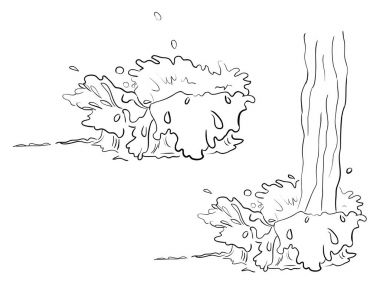 Vektör kümesi satır sanat su sıçramalarına ve akış