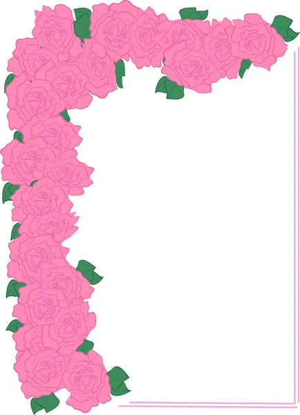 Rózsa rózsaszín keret-vonal — Stock Vector