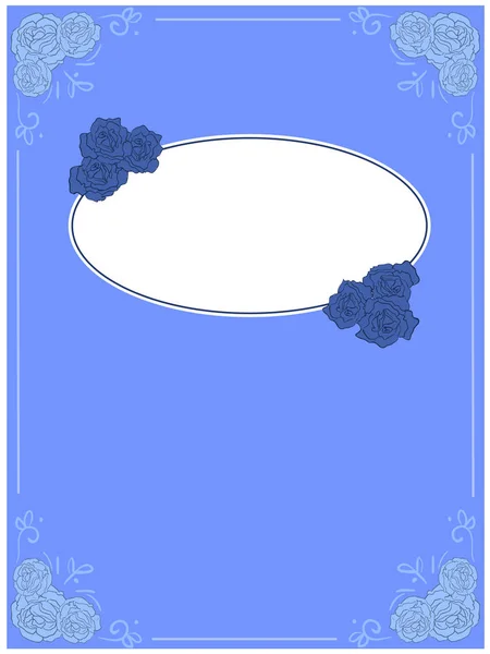 Vector blauw frame ovaal - sjabloon wenskaart — Stockvector