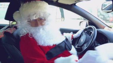 Komik Noel Baba arabayı çanta oyuncaklar 4 k ile kontrol