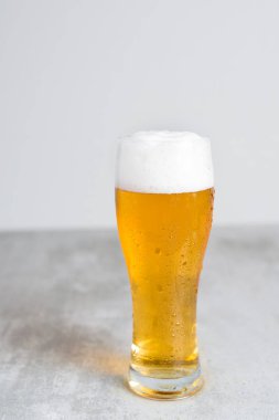 Bardak bira gri arka plan