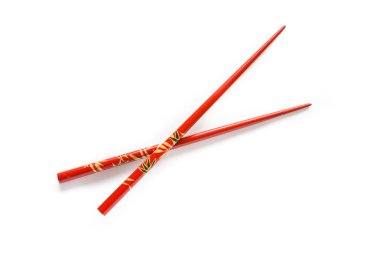 Pair of red chopsticks clipart