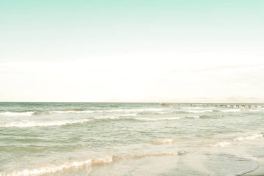 Plaja görünümünün Retro fotoğraf