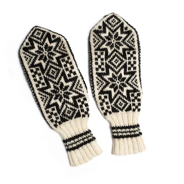 Hand knitted mittens for winter — Stock Photo, Image