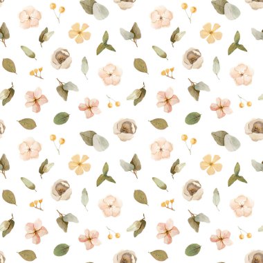 Suluboya mor çiçekler kusursuz desen, arkaplan, dokular, arkaplan