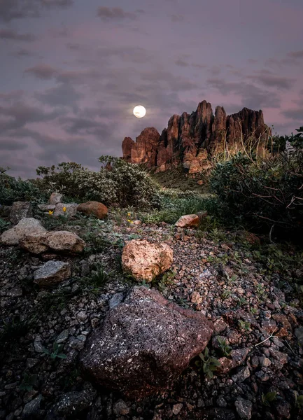 Evening glow over the Superstition Mountains