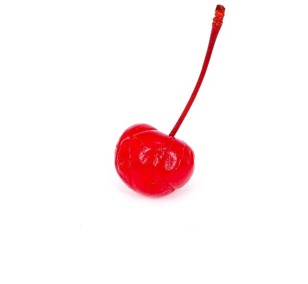 Cereja vermelha preservada com caule — Fotografia de Stock
