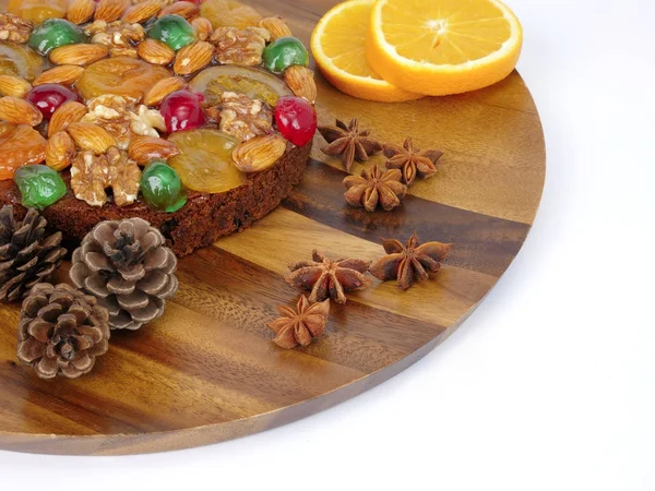 Traditioneller Weihnachtsfruchtkuchen — Stockfoto