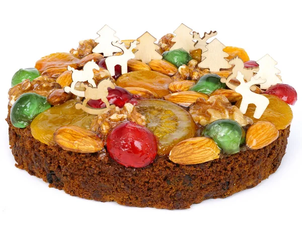 Tarta Frutas Tradicional Con Frutas Frutos Secos — Foto de Stock