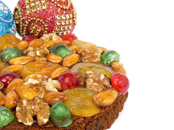 Traditioneller Obstkuchen mit Früchten und Nüssen — Stockfoto