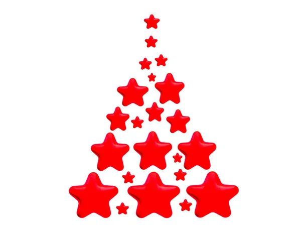 Estrellas del árbol rojo — Foto de Stock