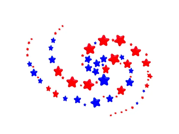 Κόκκινο και μπλε αστέρια στο spiral μοτίβο — Φωτογραφία Αρχείου