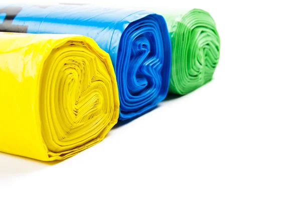 Colored garbage bags — Stock Photo, Image