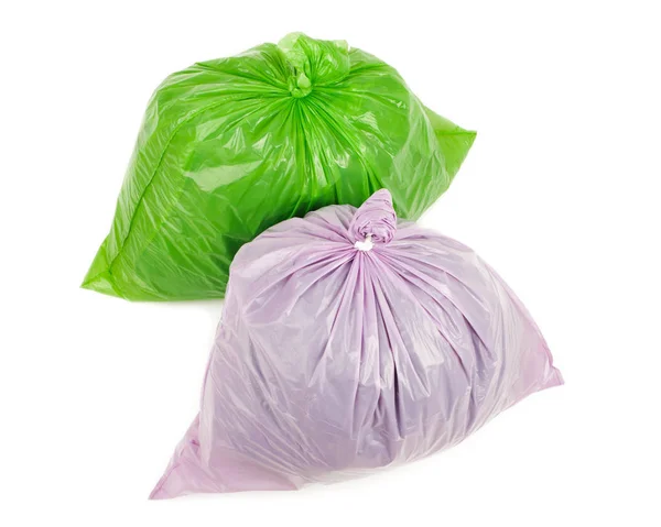 Bolsas de basura verdes y violetas —  Fotos de Stock