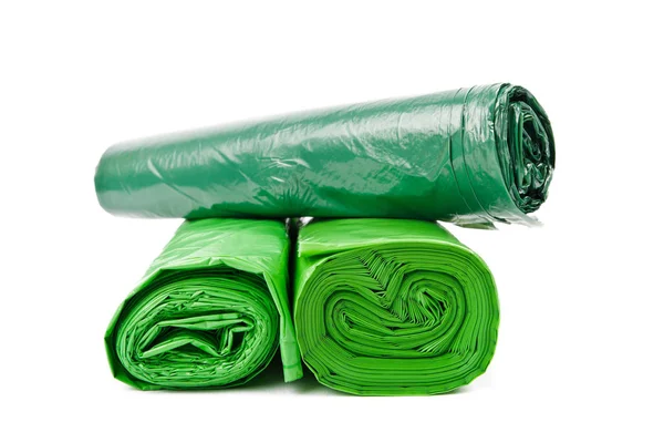 Yeşil çöp torbaları — Stok fotoğraf