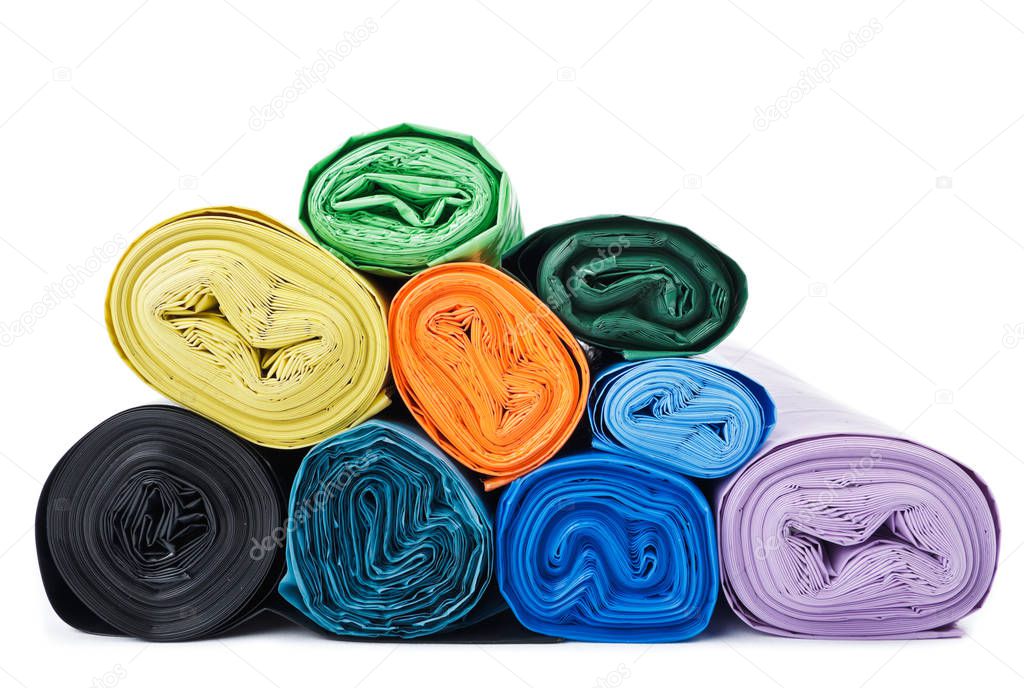 Colored garbage bags