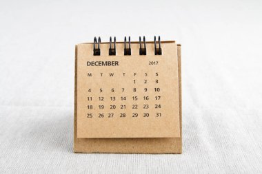 Aralık. Takvim sayfası. 