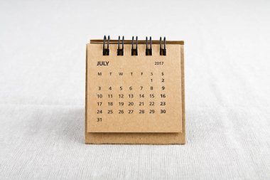 Temmuz. Takvim sayfası. 