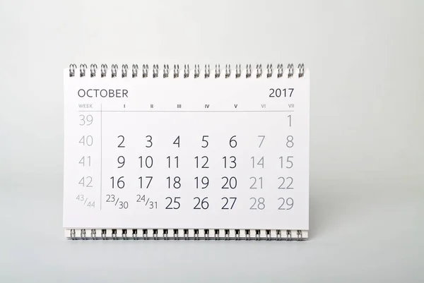 Octobre. Calendrier de l'année deux mille dix-sept . — Photo