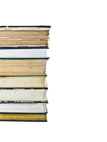 Hromada starých knih izolovaných na bílém — Stock fotografie