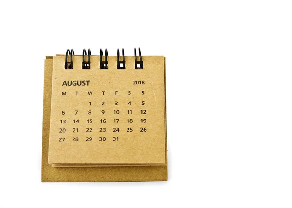 Agosto. Folha de calendário em branco . — Fotografia de Stock
