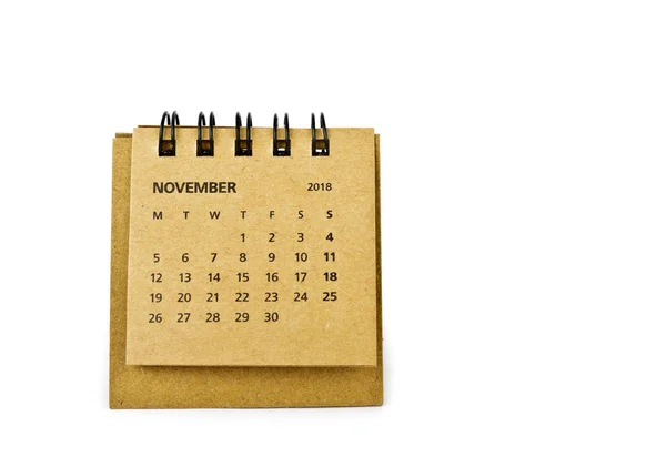 November. Kalendern täcker på vit. — Stockfoto