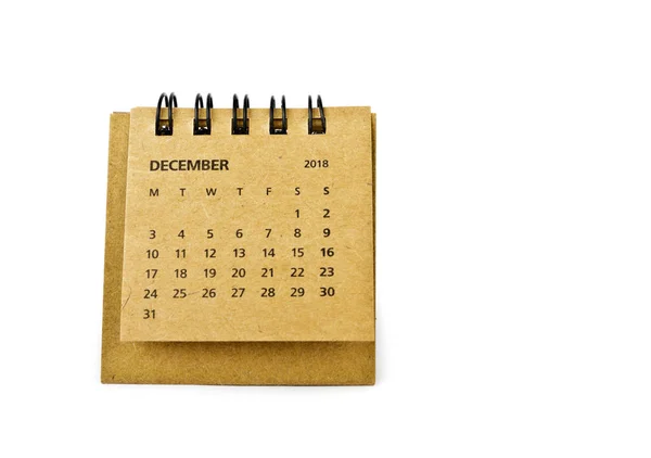 December. Kalender blad op wit. — Stockfoto